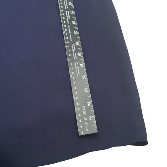 EMPORIO ARMANI Size 6 Navy Blue Midi Dress 3/4 Sleeve Lined Sheath Career Modest - Picture 7 of 8